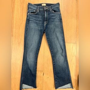 Mother The Insider Crop Step Fray Blue Denim Jeans in Girl Crush - Size 25
